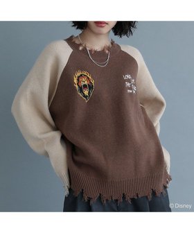 【グリーンパークス/Green Parks】のVILLAINS/スカー/ダメージラグラン配色ニット 人気、トレンドファッション・服の通販 founy(ファニー) ファッション Fashion レディースファッション Fashion for Women トップス・カットソー Cut & Sew Tops ニット Knit Tops & Sweaters おすすめ Recommended / Our Picks セーター Sweater, Knitwear ダメージ Distressed, Destroyed チュール Tulip, Tulip Motif デニム Denim, Jeans Material トレンド Trend, Trending Now ポケット Pocket, Pocket Detail レース Lace, Lace Fabric A/W・秋冬 Autumn/Winter |ID:prp329100004725298