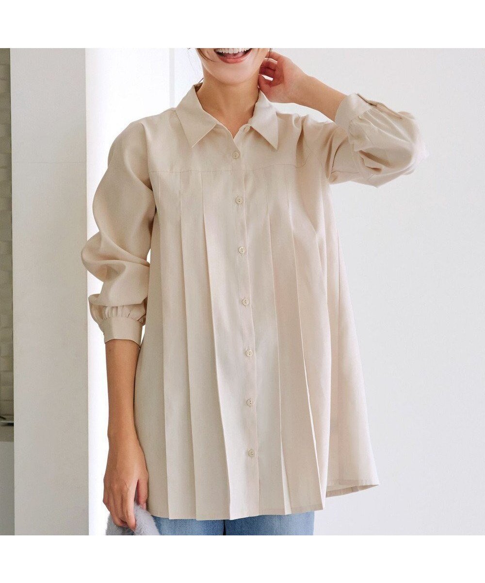 【ティアクラッセ/Tiaclasse】の【洗える】ピーチスキンプリーツシャツチュニック インテリア・キッズ・メンズ・レディースファッション・服の通販 founy(ファニー) 　ファッション　Fashion　レディースファッション　Fashion for Women　トップス・カットソー　Cut & Sew Tops　シャツ・ブラウス・オフィスカジュアル　Elegant Blouses & Button-Ups　アクセサリー　Fashion Accessories　エレガント 上品　Elegant　洗える　Machine Washable　秋　Autumn　カーディガン　Cardigan, Knitwear　クラシック　Classic, Timeless Style　シューズ　Shoes, Footwear　チュニック　Tunic, Long Top　ピーチ　Peach, Soft Touch　プリーツ　Pleats, Pleated　ポケット　Pocket, Pocket Detail　リラックス　Relax, Relaxed Fit　冬　Winter / This Winter　A/W・秋冬　Autumn/Winter　再入荷　Restock / Back in Stock　新作・新入荷　New Arrivals / New In　エクリュ|ID: prp329100004725307 ipo3291000000034145323