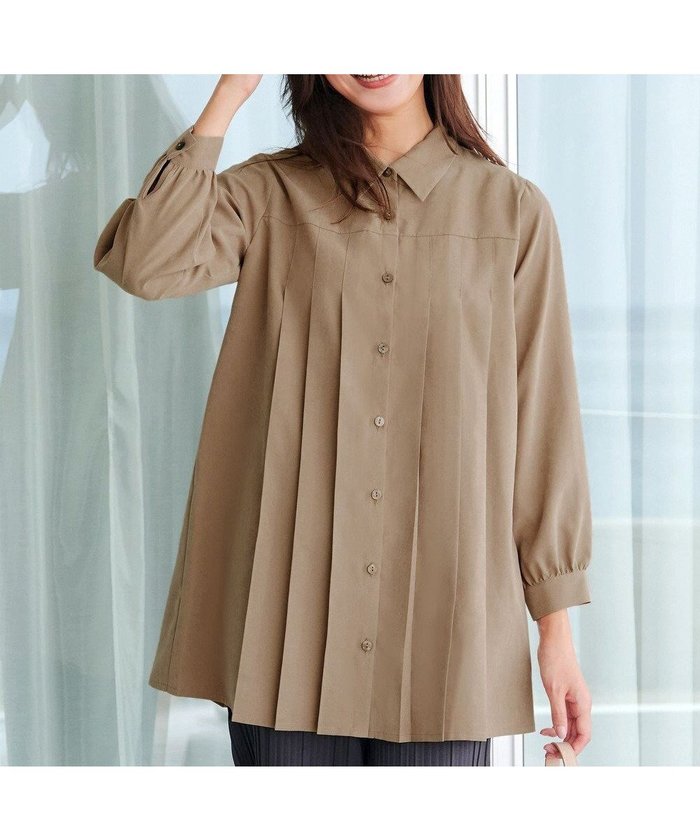 【ティアクラッセ/Tiaclasse】のピーチスキンプリーツシャツチュニック インテリア・キッズ・メンズ・レディースファッション・服の通販 founy(ファニー) https://founy.com/ ファッション Fashion レディースファッション Fashion for Women トップス・カットソー Cut & Sew Tops シャツ・ブラウス・オフィスカジュアル Elegant Blouses & Button-Ups アクセサリー Fashion Accessories エレガント 上品 Elegant 秋 Autumn カーディガン Cardigan, Knitwear クラシック Classic, Timeless Style シューズ Shoes, Footwear チュニック Tunic, Long Top ピーチ Peach, Soft Touch プリーツ Pleats, Pleated ポケット Pocket, Pocket Detail リラックス Relax, Relaxed Fit 冬 Winter / This Winter A/W・秋冬 Autumn/Winter 再入荷 Restock / Back in Stock 新作・新入荷 New Arrivals / New In |ID: prp329100004725307 ipo3291000000035990245