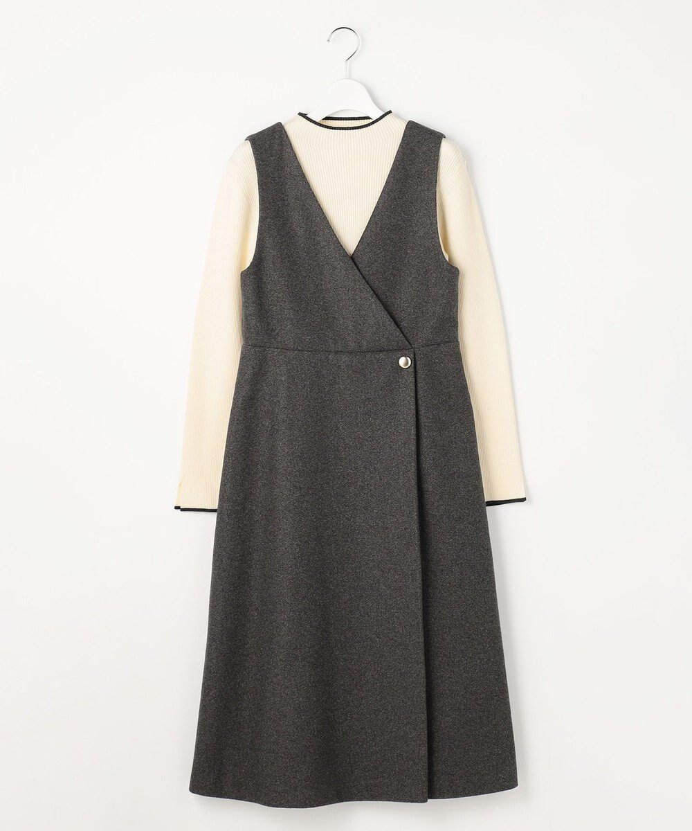 【エニィ スィス/any SiS】の【洗える・2SET】ジャンパースカート × ニット 人気、トレンドファッション・服の通販 founy(ファニー) 　ファッション　Fashion　レディースファッション　Fashion for Women　セットアップ　Matching Sets　スカート・ミニ/ミディ/マキシ　Skirts / Mini, Midi & Maxi Skirts　ウォッシャブル　Machine Washable　洗える　Machine Washable　カットソー　Cut and Sewn Top　切替　Switching, Contrast Panel　ストレッチ　Stretch, Stretchy Fabric　スリット　Slit, Slit Detail　セットアップ　Set-Up, Coordinated Outfit　リブニット　Rib Knit, Ribbed Knit　A/W・秋冬　Autumn/Winter　新作・新入荷　New Arrivals / New In　おすすめ　Recommended / Our Picks　 other-1|ID: prp329100004725326 ipo3291000000034145416