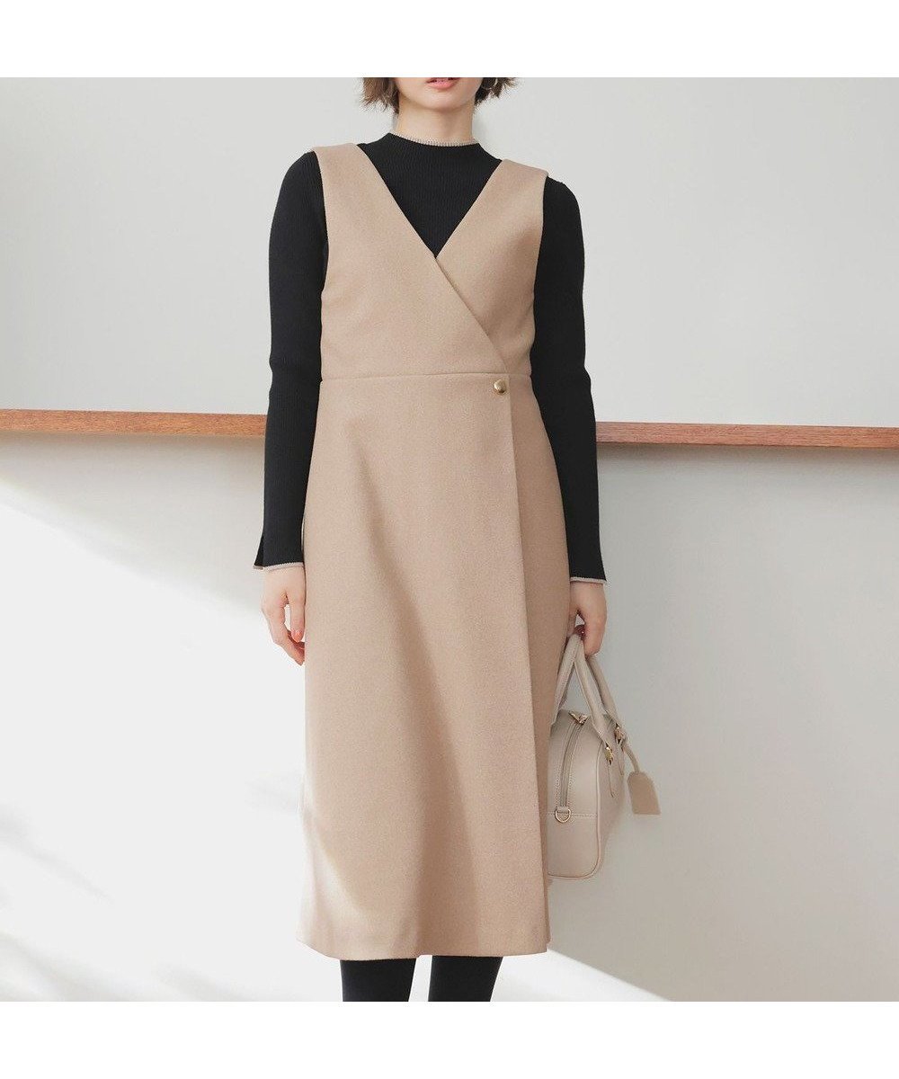 【エニィ スィス/any SiS】の【2SET】ジャンパースカート × ニット セット インテリア・キッズ・メンズ・レディースファッション・服の通販 founy(ファニー) 　ファッション　Fashion　レディースファッション　Fashion for Women　セットアップ　Matching Sets　スカート・ミニ/ミディ/マキシ　Skirts / Mini, Midi & Maxi Skirts　ウォッシャブル　Machine Washable　カットソー　Cut and Sewn Top　切替　Switching, Contrast Panel　ストレッチ　Stretch, Stretchy Fabric　スリット　Slit, Slit Detail　セットアップ　Set-Up, Coordinated Outfit　リブニット　Rib Knit, Ribbed Knit　A/W・秋冬　Autumn/Winter　おすすめ　Recommended / Our Picks　新作・新入荷　New Arrivals / New In　ベージュ×ブラック|ID: prp329100004725326 ipo3291000000035607631