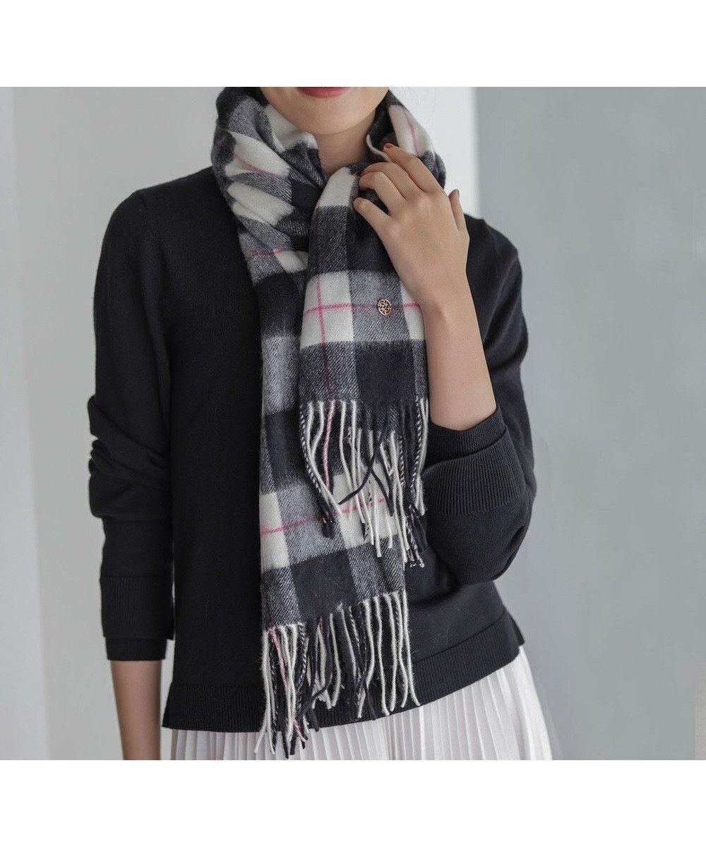 【組曲/KUMIKYOKU】のカシミヤブレンドウールストール インテリア・キッズ・メンズ・レディースファッション・服の通販 founy(ファニー) 　ファッション　Fashion　レディースファッション　Fashion for Women　ストール　Soft & Warm Scarves　マフラー・スヌード / 冬小物の定番　Scarves & Mufflers　おすすめ　Recommended / Our Picks　ギフト プレゼント　Gift / Present　ストール　Stole, Wrap　スヌード　Snood, Infinity Scarf　チェック　Check, Plaid, Tartan　マフラー　Scarf, Muffler　エレガント 上品　Elegant　冬　Winter / This Winter　A/W・秋冬　Autumn/Winter　ブラック系4|ID: prp329100004725337 ipo3291000000034145448