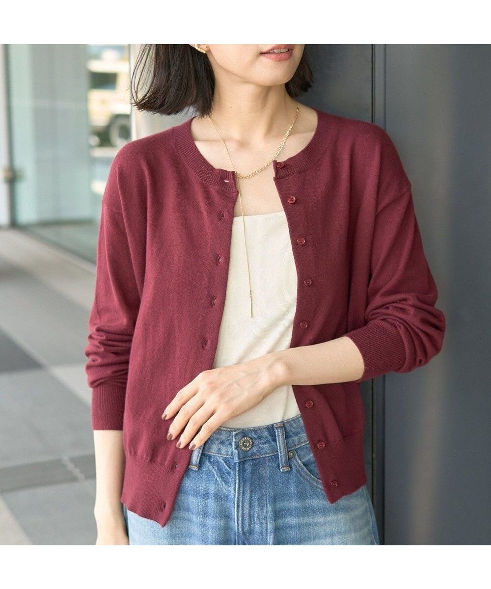 【アメリカンホリック/AMERICAN HOLIC】のコットンブレンドクルーネックカーディガン インテリア・キッズ・メンズ・レディースファッション・服の通販 founy(ファニー) ファッション Fashion レディースファッション Fashion for Women トップス・カットソー Cut & Sew Tops カーディガン・羽織り Layered Style Cardigans アメリカン American Style カーディガン Cardigan, Knitwear コンパクト Compact, Small Size スタイリッシュ Stylish, Fashionable ベーシック Basic, Essential ポケット Pocket, Pocket Detail A/W・秋冬 Autumn/Winter おすすめ Recommended / Our Picks Bordeaux|ID: prp329100004725348 ipo3291000000034145477