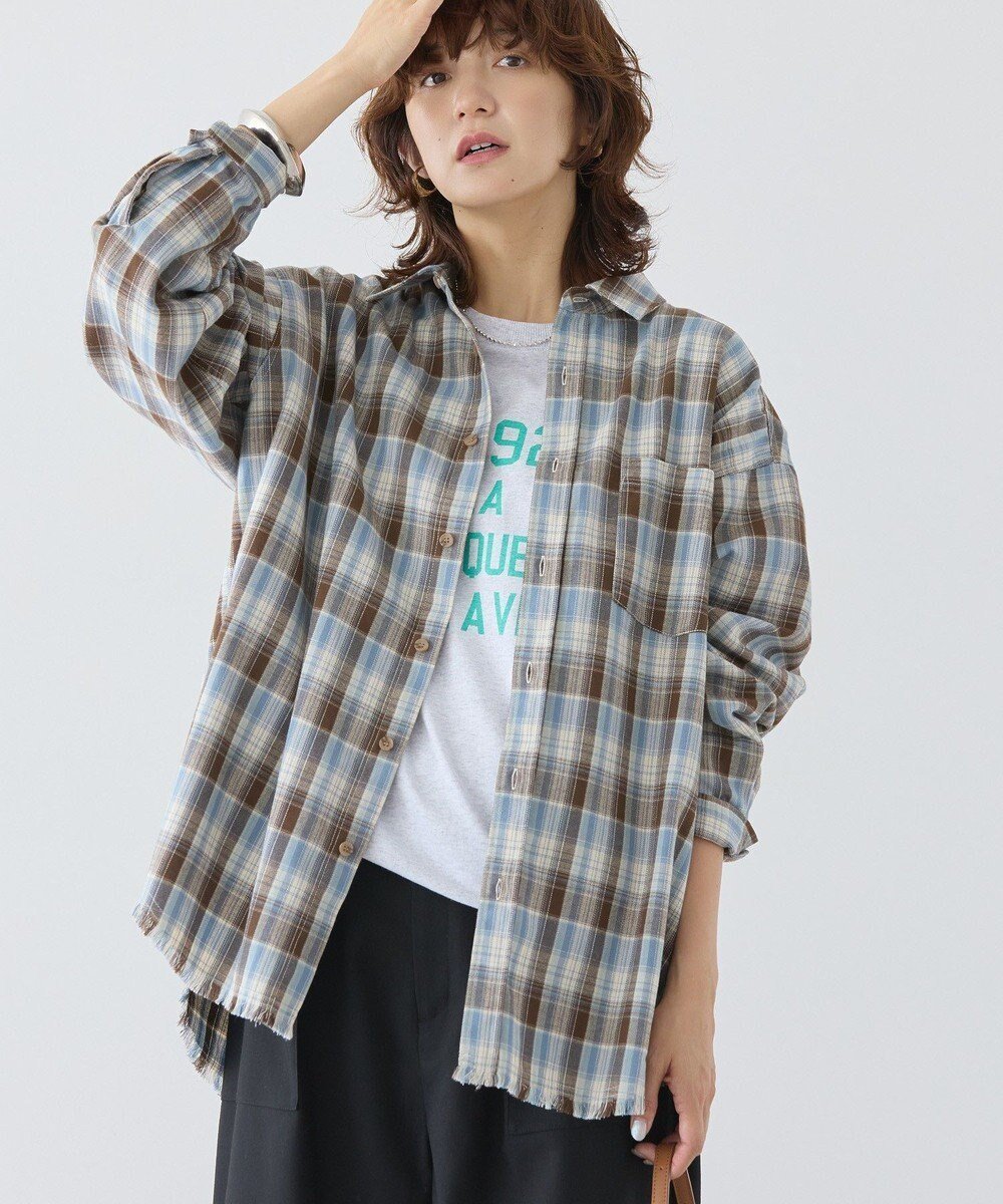 【アメリカンホリック/AMERICAN HOLIC】のフリンジヘム起毛チェックシャツ 人気、トレンドファッション・服の通販 founy(ファニー) ファッション Fashion レディースファッション Fashion for Women トップス・カットソー Cut & Sew Tops シャツ・ブラウス・オフィスカジュアル Elegant Blouses & Button-Ups アメリカン American Style スタイリッシュ Stylish, Fashionable チェック Check, Plaid, Tartan ボトム Bottoms, Lower Wear ポケット Pocket, Pocket Detail A/W・秋冬 Autumn/Winter おすすめ Recommended / Our Picks other-1|ID: prp329100004725355 ipo3291000000034145500