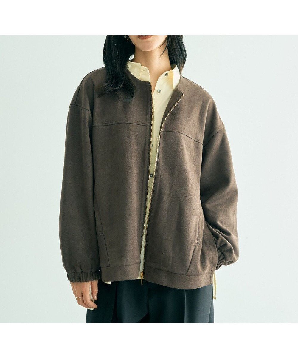 【イェッカ ヴェッカ/YECCA VECCA】のサイドプリーツノーカラーブルゾン インテリア・キッズ・メンズ・レディースファッション・服の通販 founy(ファニー) ファッション Fashion レディースファッション Fashion for Women アウター Coat / Outerwear Collection レディースジャケット・軽アウター Jackets ブルゾンジャケット・スポーティアウター Blouson Jackets おすすめ Recommended / Our Picks ジャケット Jacket, Outerwear ブルゾン Blouson, Bomber Jacket プリーツ Pleats, Pleated ベーシック Basic, Essential ポケット Pocket, Pocket Detail A/W・秋冬 Autumn/Winter Brown|ID: prp329100004725362 ipo3291000000035851580