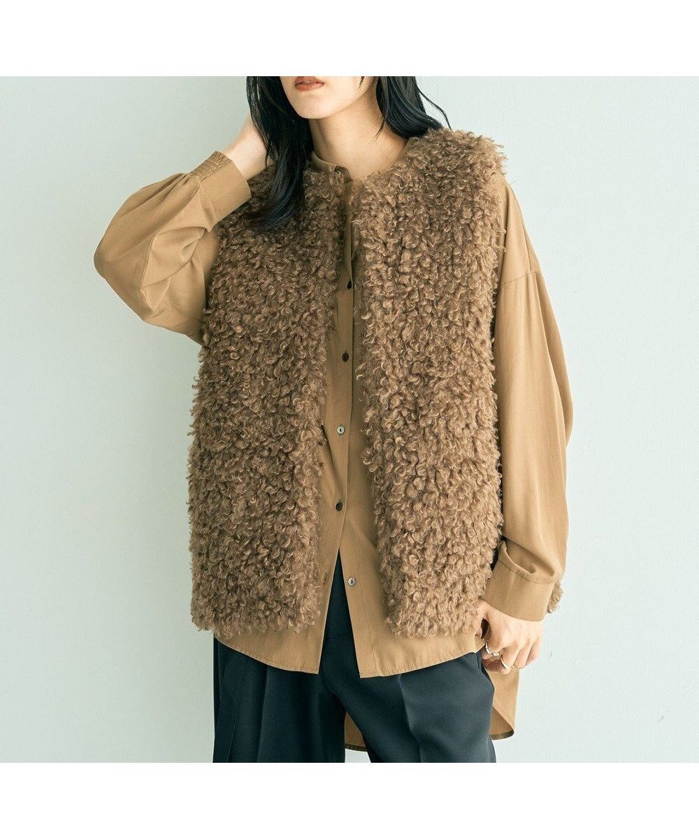【イェッカ ヴェッカ/YECCA VECCA】のプードルボアジレ インテリア・キッズ・メンズ・レディースファッション・服の通販 founy(ファニー) ファッション Fashion レディースファッション Fashion for Women アウター Coat / Outerwear Collection トップス・カットソー Cut & Sew Tops ベスト&ジレ / 重ね着スタイル Vests & Gilets おすすめ Recommended / Our Picks ベスト Vest, Waistcoat ボトム Bottoms, Lower Wear ポケット Pocket, Pocket Detail A/W・秋冬 Autumn/Winter Camel|ID: prp329100004725364 ipo3291000000034145527