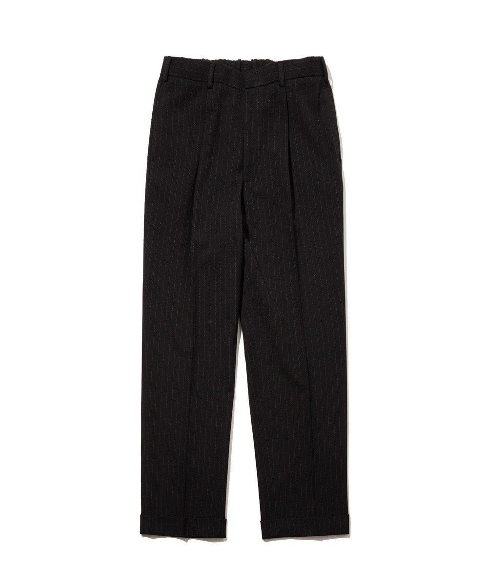【ジェイ プレス/J.PRESS / MEN】の【J.PRESS ORIGINALS】Wool Silk Angola Chalk Stripes Spindle 1Tuck Piped Stem Slacks / Japan Made インテリア・キッズ・メンズ・レディースファッション・服の通販 founy(ファニー) 　ファッション　Fashion　メンズファッション　Fashion for Men　ボトムス　Bottoms　アンゴラ　Angora Knitwear　クラシック　Classic, Timeless Style　シルク　Silk, 100% Silk　ストライプ　Stripe, Striped Pattern　ストレート　Straight, Straight Cut　スラックス　Slacks, Dress Pants　ツイル　Twist, Twisted Detail　ビンテージ　Vintage, Retro Style　フィット　Fit, Slim Fit　プリーツ　Pleats, Pleated　モダン　Modern, Contemporary　A/W・秋冬　Autumn/Winter　ブラック系1|ID: prp329100004727569 ipo3291000000034243884