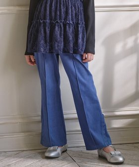【組曲 / KIDS/KUMIKYOKU】の【110-140㎝】フレアデニムパンツ 人気、トレンドファッション・服の通販 founy(ファニー) ファッション Fashion キッズファッション Fashion for Kids ボトムス Bottoms 新作・新入荷 New Arrivals / New In カットソー Cut and Sewn Top シンプル Simple, Minimal ジャケット Jacket, Outerwear スカラップ Scallop, Scalloped Edge ストレッチ Stretch, Stretchy Fabric デニム Denim, Jeans Material エレガント 上品 Elegant A/W・秋冬 Autumn/Winter |ID:prp329100004727580