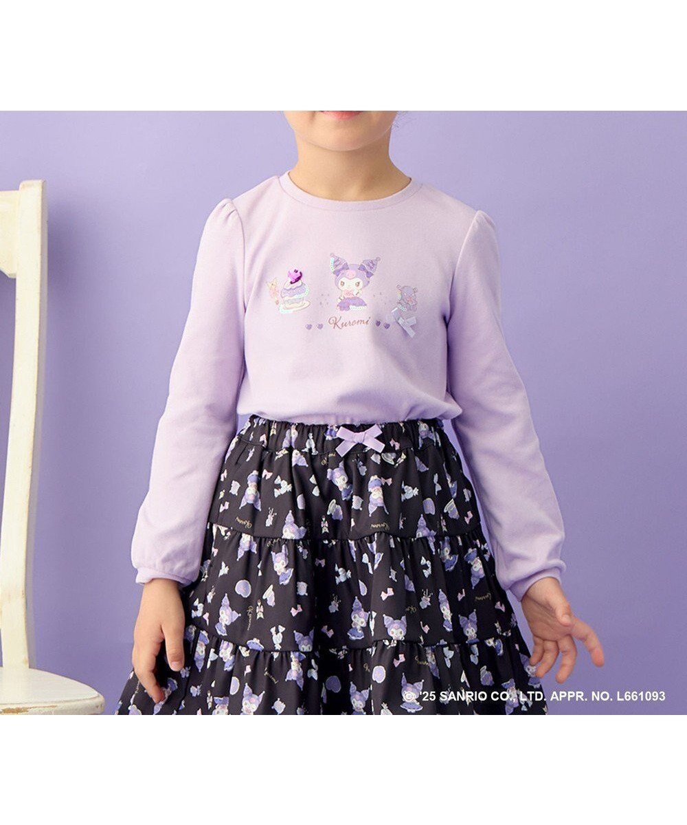 【エニィ/ANY / KIDS】の【マイメロディ&クロミ×ANY KIDS】長袖Tシャツ インテリア・キッズ・メンズ・レディースファッション・服の通販 founy(ファニー) 　ファッション　Fashion　キッズファッション　Fashion for Kids　トップス・カットソー　Cut & Sew Tops　カットソー　Cut and Sewn Top　ガーリー　Girly, Feminine Style　キャラクター　Character, Licensed Characters　チェック　Check, Plaid, Tartan　ティアードスカート　Tiered Skirt, Flounced Skirt　トレーナー　Sweatshirt, Trainer　長袖　Long Sleeve, Full Sleeve　ビジュー　Bijou, Jewel-like Accent　ブルゾン　Blouson, Bomber Jacket　プリント　Print, Printed Pattern　ポシェット　Pochette, Mini Bag　リボン　Ribbon, Bow　A/W・秋冬　Autumn/Winter　ラベンダー×クロミ|ID: prp329100004727584 ipo3291000000034154646