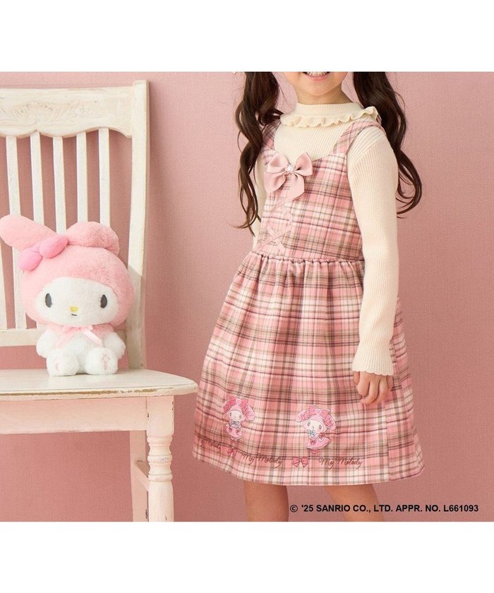 【エニィ/ANY / KIDS】の【マイメロディ&クロミ×ANY KIDS】チェック ジャンパースカート インテリア・キッズ・メンズ・レディースファッション・服の通販 founy(ファニー) https://founy.com/ ファッション Fashion キッズファッション Fashion for Kids ワンピース Dresses インナー Innerwear キャラクター Character, Licensed Characters チェック Check, Plaid, Tartan ティアードスカート Tiered Skirt, Flounced Skirt トレーナー Sweatshirt, Trainer 長袖 Long Sleeve, Full Sleeve ビジュー Bijou, Jewel-like Accent ブルゾン Blouson, Bomber Jacket ポケット Pocket, Pocket Detail ポシェット Pochette, Mini Bag リボン Ribbon, Bow レース Lace, Lace Fabric A/W・秋冬 Autumn/Winter エレガント 上品 Elegant |ID: prp329100004727586 ipo3291000000034154650