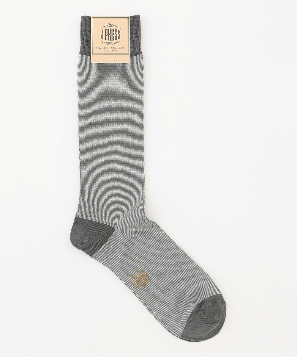 【ジェイ プレス/J.PRESS / MEN】の【定番】ハイゲージ天竺ボーダーソックス インテリア・キッズ・メンズ・レディースファッション・服の通販 founy(ファニー) 　ファッション　Fashion　メンズファッション　Fashion for Men　シューズ・靴　Shoes　おすすめ　Recommended / Our Picks　ソックス　Socks, Hosiery　ビジネス 仕事 通勤　Business / Work / Commuting　ベーシック　Basic, Essential　ボーダー　Border, Stripe　定番　Standard, Basic Item　ライトグレー系|ID: prp329100004727607 ipo3291000000034243163