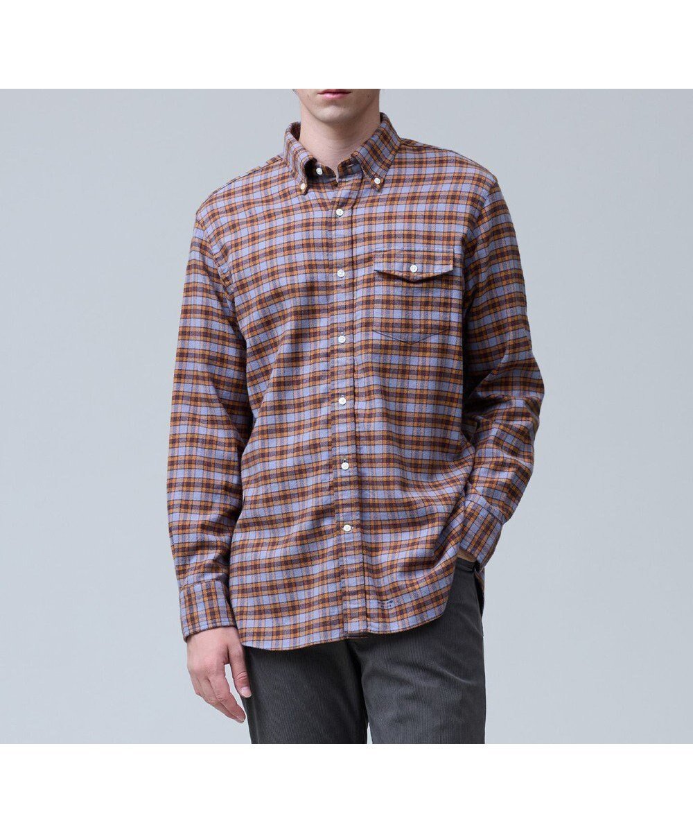 【ジェイ プレス/J.PRESS / MEN】のテンセルミックスコットンネルシャツ / B.D. インテリア・キッズ・メンズ・レディースファッション・服の通販 founy(ファニー) 　ファッション　Fashion　メンズファッション　Fashion for Men　トップス・カットソー　Cut & Sew Tops　メンズシャツ　Shirts　インナー　Innerwear　クラシック　Classic, Timeless Style　ダウン　Down, Puffer　チェック　Check, Plaid, Tartan　ドレス　Dress, One-Piece　パッチ　Patch, Appliqué　フィット　Fit, Slim Fit　フラップ　Flap, Flap Pocket　ブルゾン　Blouson, Bomber Jacket　ベーシック　Basic, Essential　ポケット　Pocket, Pocket Detail　ミックス　Mix, Mixed Style　A/W・秋冬　Autumn/Winter　おすすめ　Recommended / Our Picks　エレガント 上品　Elegant　グレー系3|ID: prp329100004727610 ipo3291000000034154716