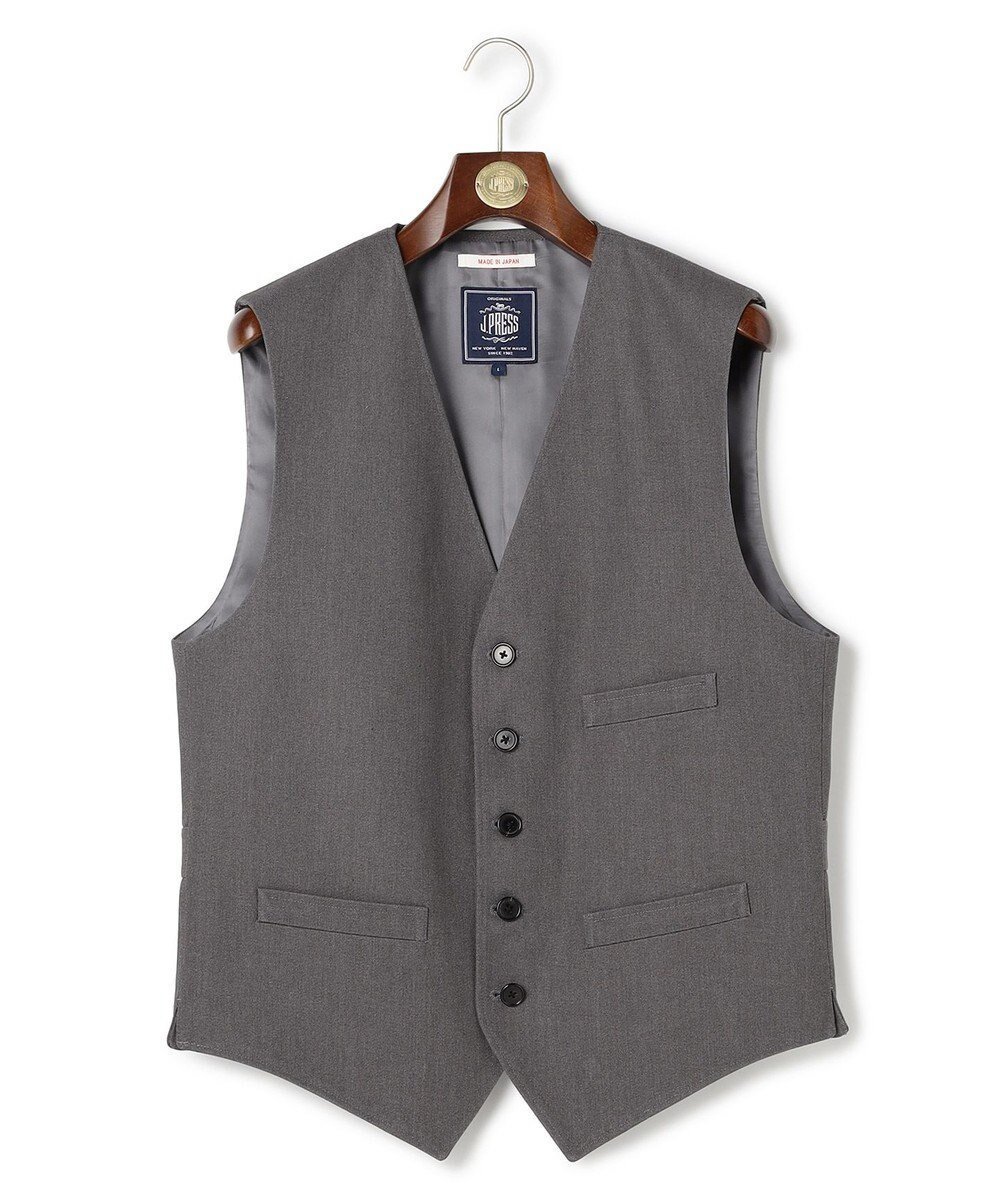 【ジェイ プレス/J.PRESS / MEN】の【J.PRESS ORIGINALS】Cotton Polyester Drill Over Odd Vest / Japan Made インテリア・キッズ・メンズ・レディースファッション・服の通販 founy(ファニー) 　ファッション　Fashion　メンズファッション　Fashion for Men　トップス・カットソー　Cut & Sew Tops　ベスト・ジレ　Vests & Gilets　バランス　Balance, Style Balance　ベスト　Vest, Waistcoat　ワンポイント　One Point, Statement Accent　A/W・秋冬　Autumn/Winter　ライトグレー系|ID: prp329100004727614 ipo3291000000034243809