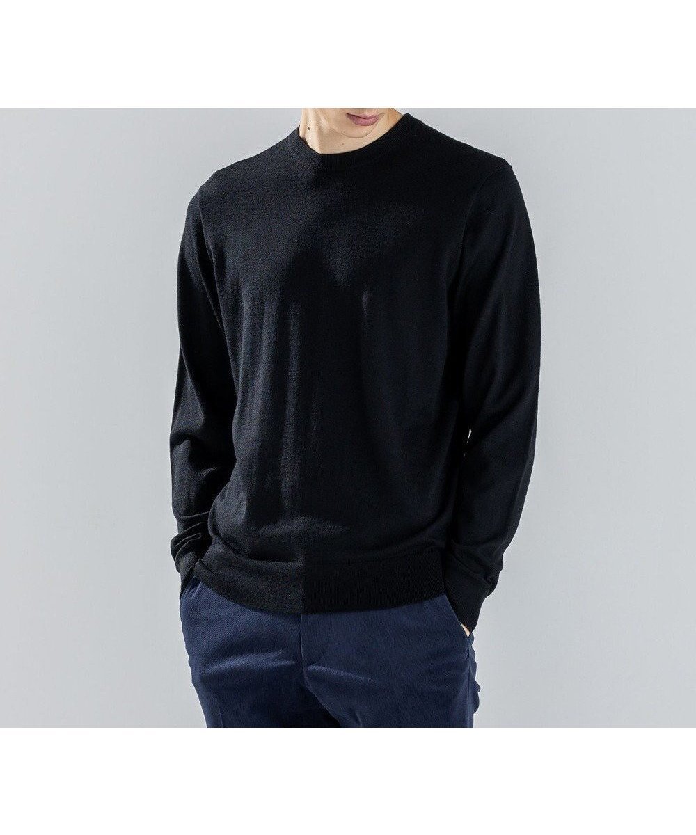 【ジョゼフ オム/JOSEPH HOMME / MEN】のウォッシャブルメリノ クルーネックニット インテリア・キッズ・メンズ・レディースファッション・服の通販 founy(ファニー) ファッション Fashion メンズファッション Fashion for Men トップス・カットソー Cut & Sew Tops ニット・セーター / 定番トップス Knit Tops & Sweaters セーター Sweater, Knitwear ベーシック Basic, Essential メランジ Melange, Mixed Yarn ロング Long, Long-Length エレガント 上品 Elegant 無地 Plain, Solid Color A/W・秋冬 Autumn/Winter ブラック系|ID: prp329100004727618 ipo3291000000034188248