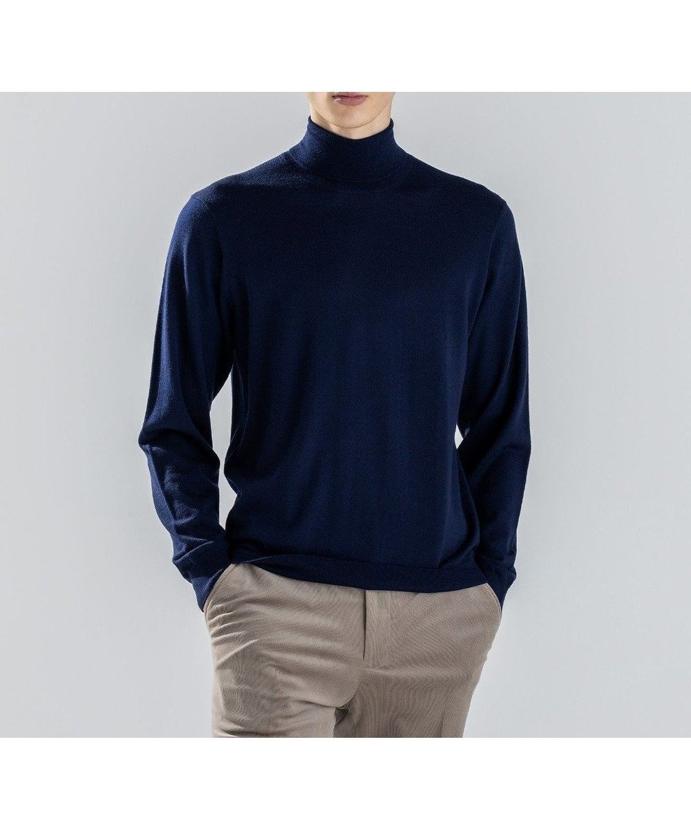 【ジョゼフ オム/JOSEPH HOMME / MEN】のウォッシャブルメリノ タートルネックニット インテリア・キッズ・メンズ・レディースファッション・服の通販 founy(ファニー) 　ファッション　Fashion　メンズファッション　Fashion for Men　トップス・カットソー　Cut & Sew Tops　ニット・セーター / 定番トップス　Knit Tops & Sweaters　セーター　Sweater, Knitwear　タートルネック　Turtleneck, High Neck　ベーシック　Basic, Essential　メランジ　Melange, Mixed Yarn　ロング　Long, Long-Length　エレガント 上品　Elegant　無地　Plain, Solid Color　A/W・秋冬　Autumn/Winter　ネイビー系|ID: prp329100004727619 ipo3291000000034243911