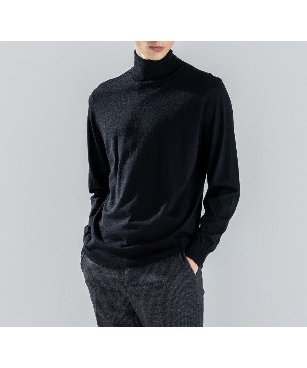 【ジョゼフ オム/JOSEPH HOMME / MEN】のウォッシャブルメリノ タートルネックニット インテリア・キッズ・メンズ・レディースファッション・服の通販 founy(ファニー) 　ファッション　Fashion　メンズファッション　Fashion for Men　トップス・カットソー　Cut & Sew Tops　ニット・セーター / 定番トップス　Knit Tops & Sweaters　セーター　Sweater, Knitwear　タートルネック　Turtleneck, High Neck　ベーシック　Basic, Essential　メランジ　Melange, Mixed Yarn　ロング　Long, Long-Length　エレガント 上品　Elegant　無地　Plain, Solid Color　A/W・秋冬　Autumn/Winter　ブラック系|ID: prp329100004727619 ipo3291000000034243914