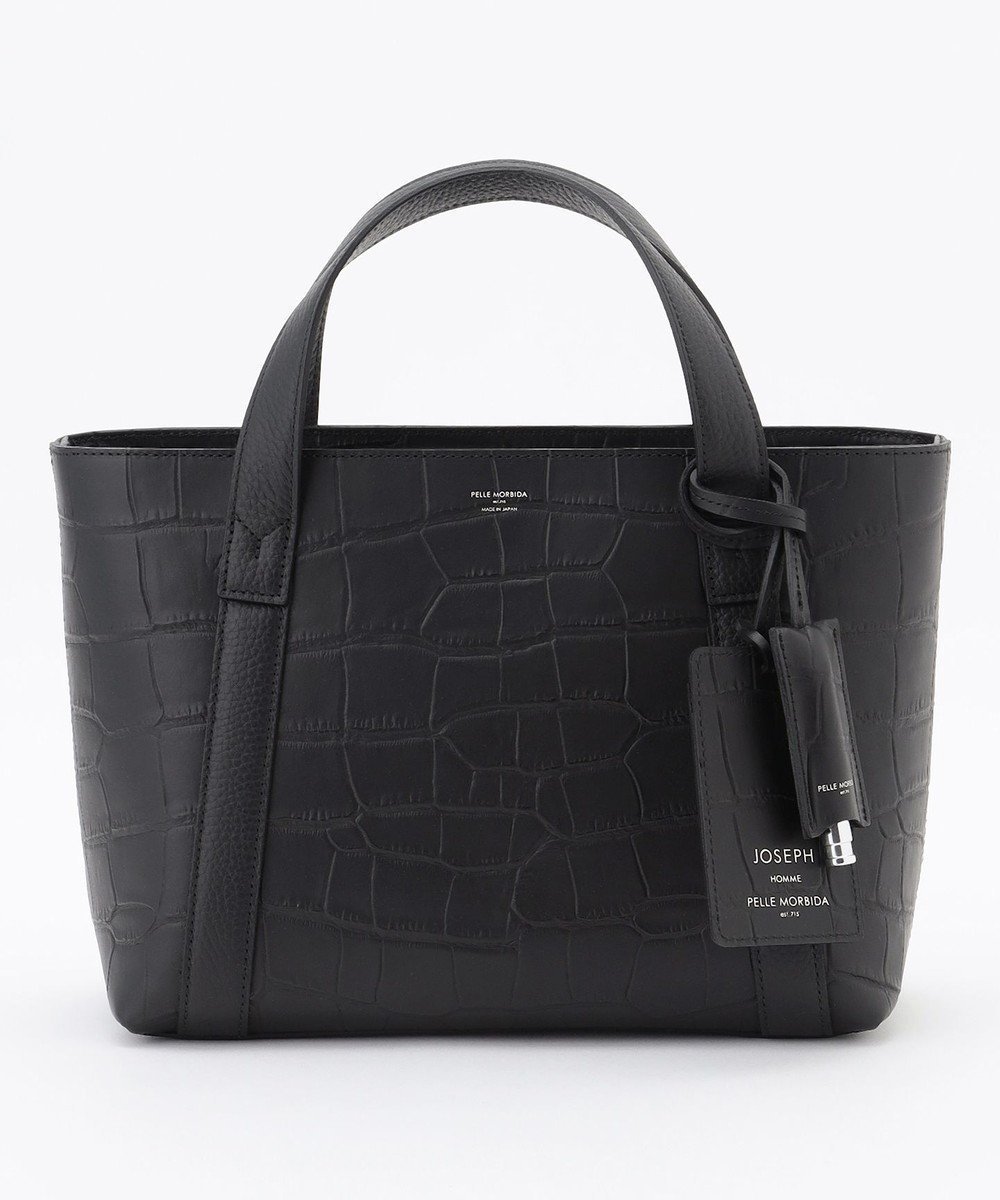 【ジョゼフ オム/JOSEPH HOMME / MEN】の【JOSEPH HOMME別注】【PELLE MORBIDA】ミニトートバッグ インテリア・キッズ・メンズ・レディースファッション・服の通販 founy(ファニー) 　ファッション　Fashion　メンズファッション　Fashion for Men　バッグ　Bags　トートバッグ / 通勤・大容量バッグ　Tote Bags　クロコ　Crocodile, Croc Embossed　コンビ　Combo, Combination Style　ジップ　Zip, Zipper　ジャケット　Jacket, Outerwear　フィット　Fit, Slim Fit　プリント　Print, Printed Pattern　別注　Limited Edition, Custom Order　おすすめ　Recommended / Our Picks　旅行　Travel　エレガント 上品　Elegant　ブラック系|ID: prp329100004727623 ipo3291000000034243929