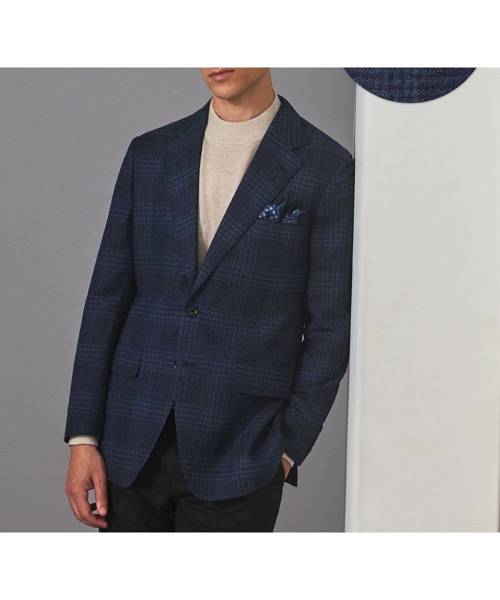 【五大陸/gotairiku / MEN】の【Ermenegild Zegna/ゼニア】トロフェオ カシミヤ ジャケット_ネイビーチェック 人気、トレンドファッション・服の通販 founy(ファニー) ファッション Fashion メンズファッション Fashion for Men アウター Men's Coats Outerwear テーラードジャケット Tailored Jackets & Blazers キュプラ Cupro, Eco Fabric クラシック Classic, Timeless Style シェイプ Shape, Slim Fit ジャケット Jacket, Outerwear ラグジュアリー Luxury, Elegant A/W・秋冬 Autumn/Winter other-1|ID: prp329100004727645 ipo3291000000034243274