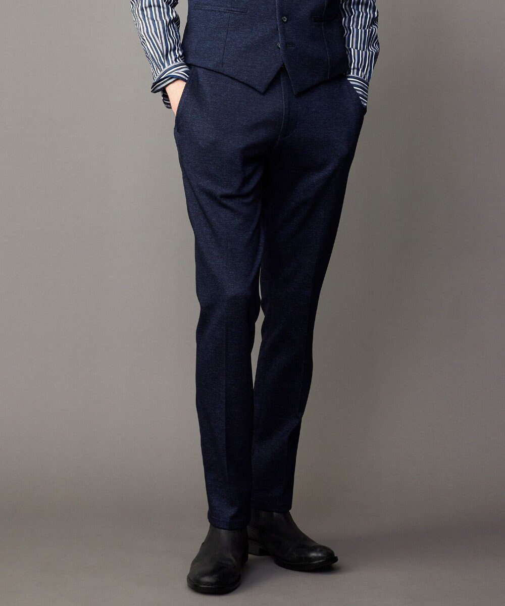 【ジョセフ アブード/JOSEPH ABBOUD / MEN】の【ウエストも伸びる!/ストレッチ/弱撥水】ツィーディジャージ パンツ インテリア・キッズ・メンズ・レディースファッション・服の通販 founy(ファニー) 　ファッション　Fashion　メンズファッション　Fashion for Men　ボトムス　Bottoms　シャーリング　Shirring, Ruched　ストレッチ　Stretch, Stretchy Fabric　スラックス　Slacks, Dress Pants　ツイード　Twill, Twill Weave　プリント　Print, Printed Pattern　A/W・秋冬　Autumn/Winter　ネイビー系|ID: prp329100004727661 ipo3291000000034154878
