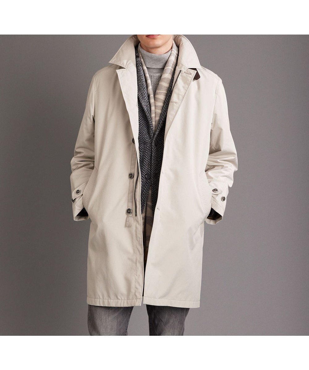 【ジョセフ アブード/JOSEPH ABBOUD / MEN】の【撥水/JAPANファブリック】 パウダーツイル コート インテリア・キッズ・メンズ・レディースファッション・服の通販 founy(ファニー) ファッション Fashion メンズファッション Fashion for Men アウター Men's Coats Outerwear ジャケット Jacket, Outerwear ファブリック Fabric, Textile プリント Print, Printed Pattern ベスト Vest, Waistcoat ライナー Liner, Inner Layer A/W・秋冬 Autumn/Winter アイボリー系|ID: prp329100004727666 ipo3291000000034154896