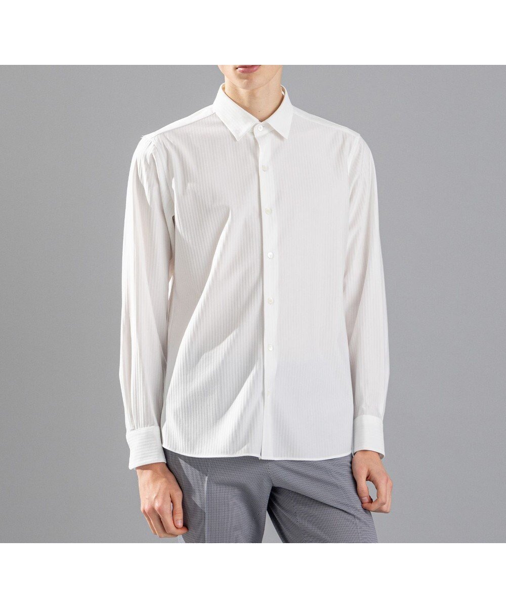 【ジョゼフ オム/JOSEPH HOMME / MEN】のコンフォートクリアストライプ レギュラーカラーシャツ インテリア・キッズ・メンズ・レディースファッション・服の通販 founy(ファニー) ファッション Fashion メンズファッション Fashion for Men トップス・カットソー Cut & Sew Tops メンズシャツ Shirts シェイプ Shape, Slim Fit シンプル Simple, Minimal ジャケット Jacket, Outerwear ストレッチ Stretch, Stretchy Fabric ドレス Dress, One-Piece 夏 Summer 春 Spring S/S・春夏 SS, Spring/Summer, Warm Season 軽量 Lightweight, Ultra Light ホワイト系|ID: prp329100004727671 ipo3291000000034154923
