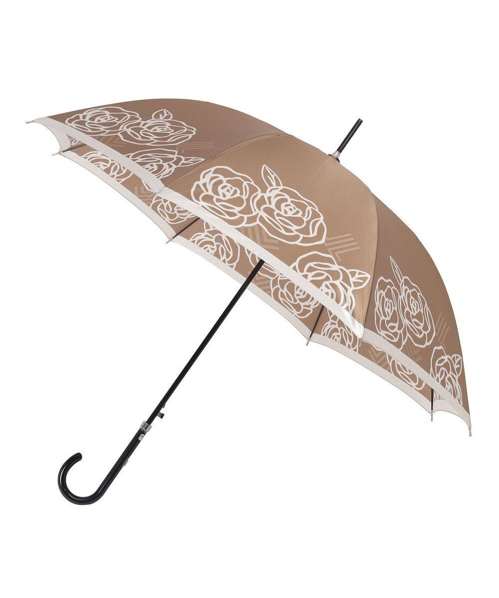 【ムーンバット/MOONBAT】のLANVIN COLLECTION 長傘 ローズ サテンプリント ジャンプ 耐風 インテリア・キッズ・メンズ・レディースファッション・服の通販 founy(ファニー) ファッション Fashion レディースファッション Fashion for Women レイングッズ・傘・晴雨兼用傘 Umbrellas & Rain Gear エレガント 上品 Elegant カッティング Cutting Detail クラシカル Classical, Vintage-Inspired コレクション Collection, Seasonal Line サテン Satin, Glossy Fabric バランス Balance, Style Balance フランス France, French プリント Print, Printed Pattern モダン Modern, Contemporary ラグジュアリー Luxury, Elegant ローズ Rose, Rose Motif 傘 Umbrella, Parasol ベージュ|ID: prp329100004727697 ipo3291000000034155103