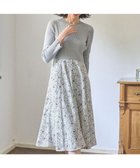 【エニィ スィス/any SiS】の【洗える】フラワープリントドッキング ワンピース ライトグレー×アイボリー|ID: prp329100004727716 ipo3291000000034155382