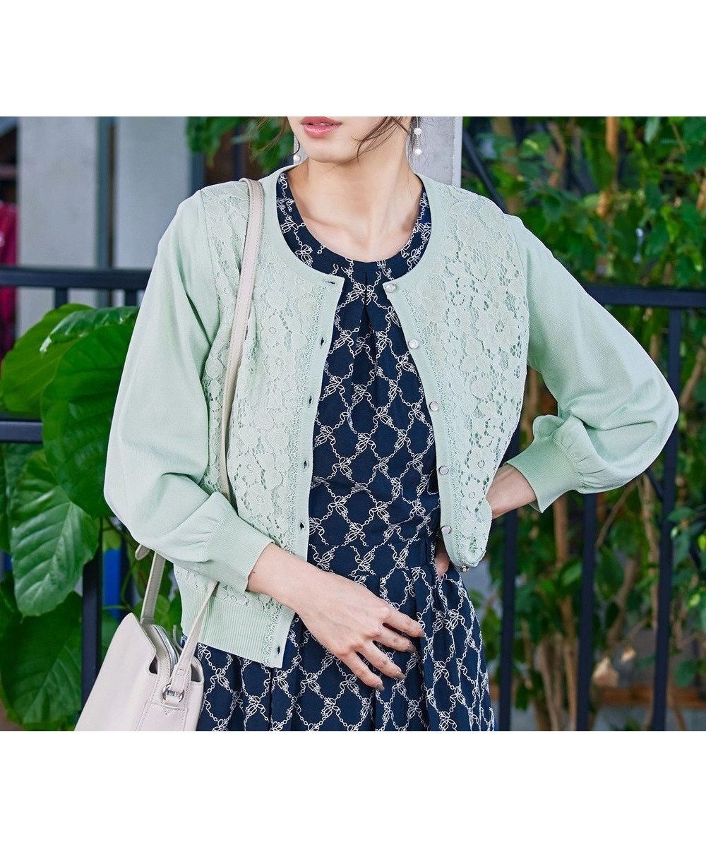 【ティアクラッセ/Tiaclasse】の【洗える】7分袖前身レースカーディガン インテリア・キッズ・メンズ・レディースファッション・服の通販 founy(ファニー) ファッション Fashion レディースファッション Fashion for Women トップス・カットソー Cut & Sew Tops カーディガン・羽織り Layered Style Cardigans カーディガン Cardigan, Knitwear コンパクト Compact, Small Size チュニック Tunic, Long Top パール Pearl, Pearl Accent フェミニン Feminine, Girly ポケット Pocket, Pocket Detail ラウンド Round, Round Neck レース Lace, Lace Fabric 再入荷 Restock / Back in Stock 夏 Summer 新作・新入荷 New Arrivals / New In 春 Spring S/S・春夏 SS, Spring/Summer, Warm Season 洗える Machine Washable ミント|ID: prp329100004727722 ipo3291000000034155476