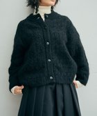 【ムーク/muuc】のアルパカモヘヤ模様編みカーディガン ブラック|ID: prp329100004727726 ipo3291000000034155553
