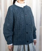 【ムーク/muuc】のアルパカモヘヤ模様編みカーディガン ブルーグレー|ID: prp329100004727726 ipo3291000000034155554