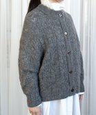 【ムーク/muuc】のアルパカモヘヤ模様編みカーディガン グレー|ID: prp329100004727726 ipo3291000000034155555
