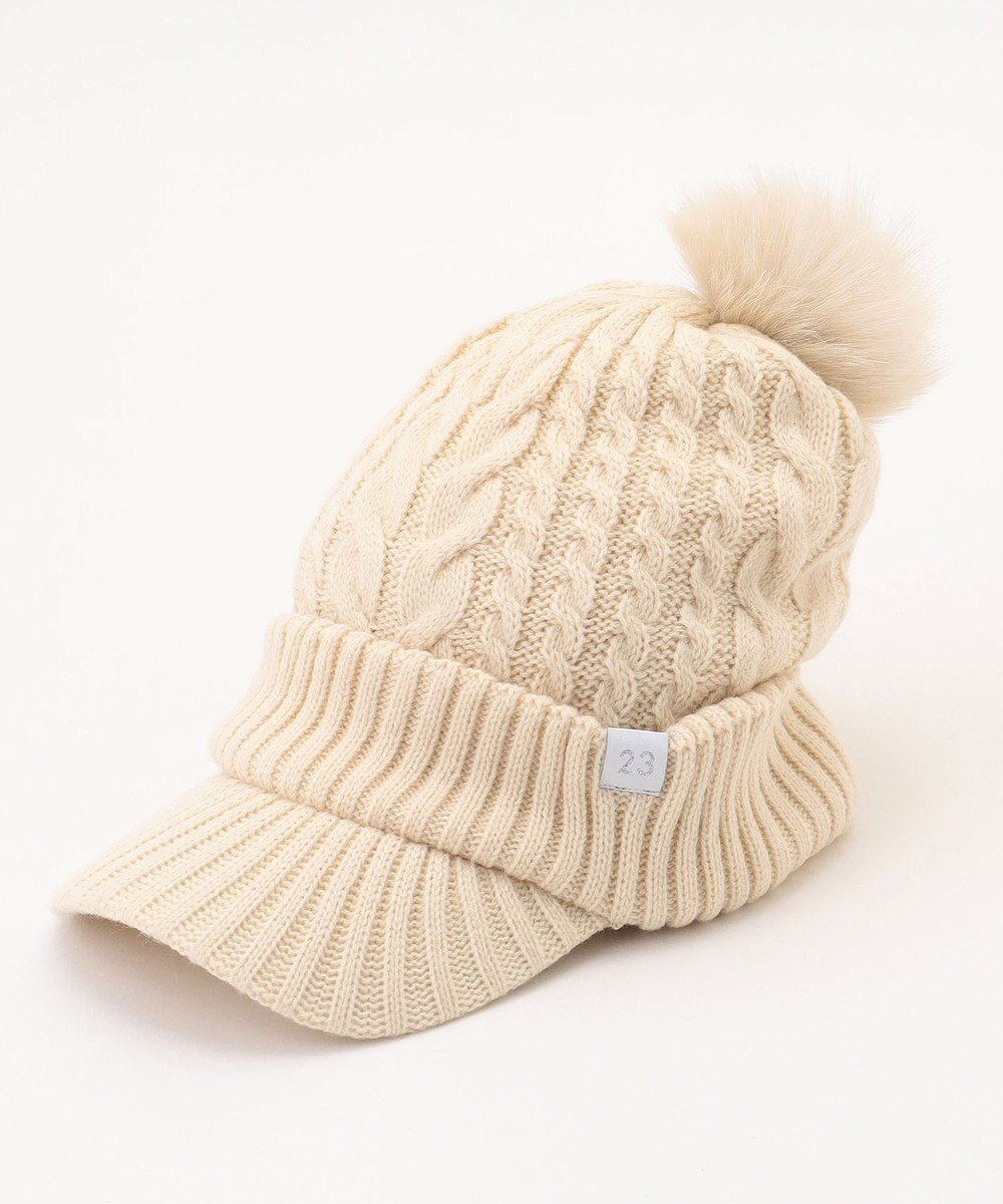 【23区 ゴルフ/NIJYUSANKU GOLF】の【WOMEN】ニットキャップ インテリア・キッズ・メンズ・レディースファッション・服の通販 founy(ファニー) 　ファッション　Fashion　レディースファッション　Fashion for Women　トップス・カットソー　Cut & Sew Tops　ニット　Knit Tops & Sweaters　キャップ&ハット　Hats & Caps　キャップ　Cap, Baseball Cap　スポーティ　Sporty, Casual Athletic　フィット　Fit, Slim Fit　人気　Popular, Best Seller　冬　Winter / This Winter　定番　Standard, Basic Item　帽子　Hat, Headwear　洗える　Machine Washable　アイボリー系|ID: prp329100004727746 ipo3291000000034155746