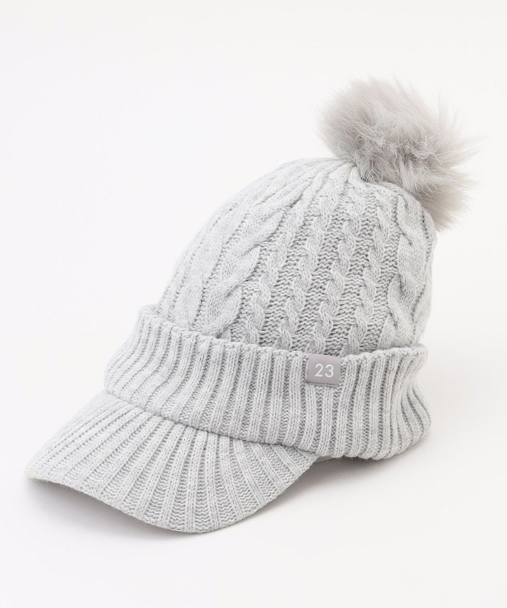 【23区 ゴルフ/NIJYUSANKU GOLF】の【WOMEN】ニットキャップ インテリア・キッズ・メンズ・レディースファッション・服の通販 founy(ファニー) 　ファッション　Fashion　レディースファッション　Fashion for Women　トップス・カットソー　Cut & Sew Tops　ニット　Knit Tops & Sweaters　キャップ&ハット　Hats & Caps　キャップ　Cap, Baseball Cap　スポーティ　Sporty, Casual Athletic　フィット　Fit, Slim Fit　人気　Popular, Best Seller　冬　Winter / This Winter　定番　Standard, Basic Item　帽子　Hat, Headwear　洗える　Machine Washable　ライトグレー系|ID: prp329100004727746 ipo3291000000034155747