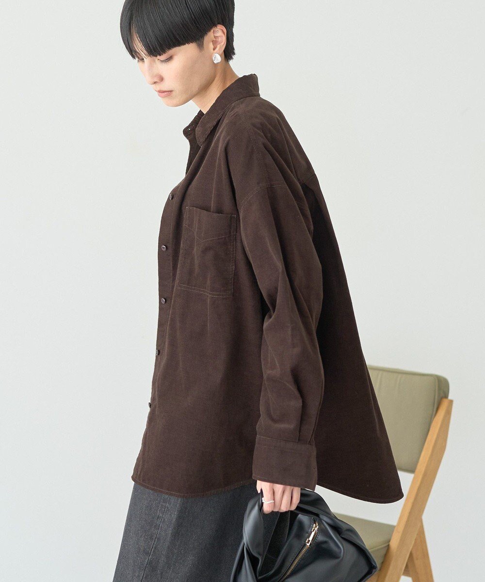 【アメリカンホリック/AMERICAN HOLIC】のWポケットコーデュロイシャツ インテリア・キッズ・メンズ・レディースファッション・服の通販 founy(ファニー) 　ファッション　Fashion　レディースファッション　Fashion for Women　トップス・カットソー　Cut & Sew Tops　シャツ・ブラウス・オフィスカジュアル　Elegant Blouses & Button-Ups　アメリカン　American Style　ヴィンテージ　Vintage Style　秋　Autumn　コーデュロイ　Corduroy, Cord Fabric　スタイリッシュ　Stylish, Fashionable　ポケット　Pocket, Pocket Detail　A/W・秋冬　Autumn/Winter　おすすめ　Recommended / Our Picks　Dark Brown|ID: prp329100004727751 ipo3291000000035714952