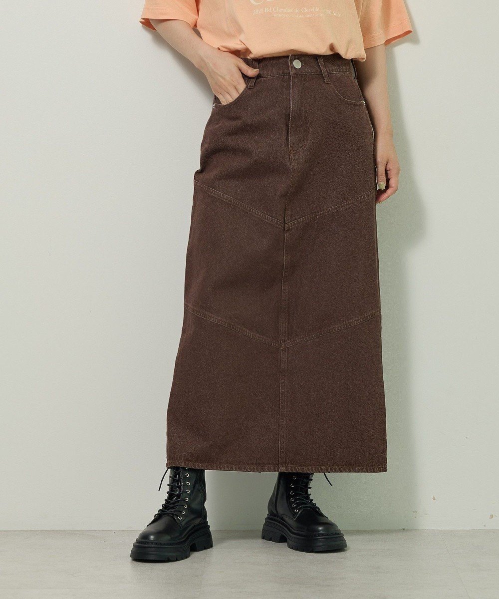 【グリーンパークス/Green Parks】のデニムタイトロングスカート インテリア・キッズ・メンズ・レディースファッション・服の通販 founy(ファニー) 　ファッション　Fashion　レディースファッション　Fashion for Women　スカート　Skirts　ロングスカート　Long Skirts / Maxi & Midi Skirts　おすすめ　Recommended / Our Picks　スリット　Slit, Slit Detail　セットアップ　Set-Up, Coordinated Outfit　デニム　Denim, Jeans Material　フロント　Front, Front Design　ベスト　Vest, Waistcoat　ポケット　Pocket, Pocket Detail　ロング　Long, Long-Length　A/W・秋冬　Autumn/Winter　Brown|ID: prp329100004727767 ipo3291000000036278632