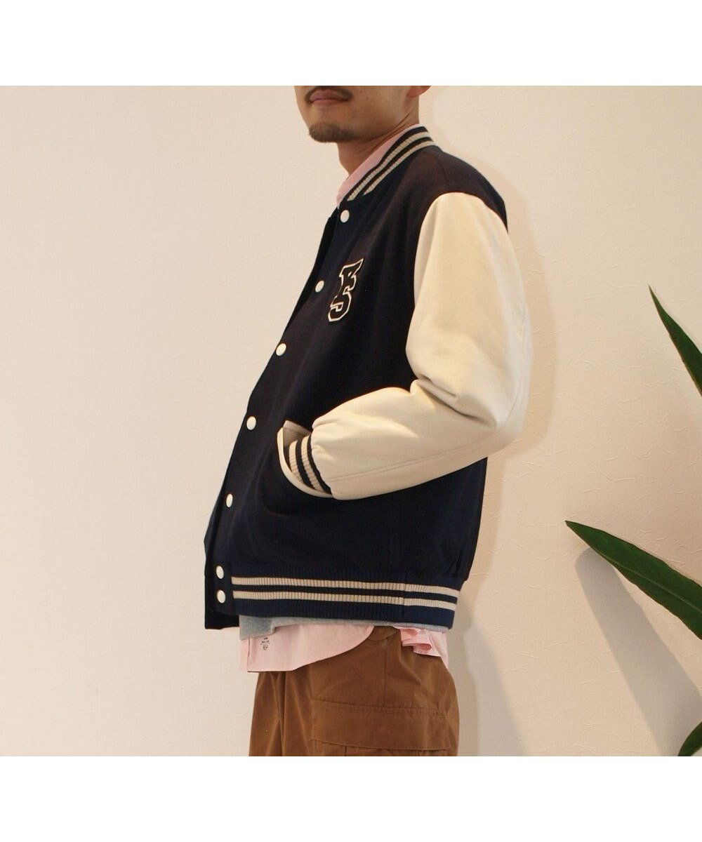 【ジェイプレスヨークストリート/J.PRESS YORK STREET】の【UNISEX】スタジアム ジャケット インテリア・キッズ・メンズ・レディースファッション・服の通販 founy(ファニー) 　ファッション　Fashion　レディースファッション　Fashion for Women　アウター　Coat / Outerwear Collection　レディースジャケット・軽アウター　Jackets　アメリカン　American Style　キルト　Quilt, Quilted Fabric　ジャケット　Jacket, Outerwear　スウェット / スエット　Sweatshirt, Sweatwear　スポーティ　Sporty, Casual Athletic　スラックス　Slacks, Dress Pants　デニム　Denim, Jeans Material　フェイクレザー　Faux Leather, PU Leather　メルトン　Melton, Heavy Wool　ユニセックス　Unisex, Genderless　冬　Winter / This Winter　A/W・秋冬　Autumn/Winter　ネイビー系|ID: prp329100004729833 ipo3291000000035695423