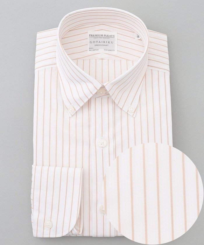 【五大陸/gotairiku / MEN】の【形態安定】PREMIUMPLEATS_レギュラーカラー 通年ドレスシャツ(ボーダー) インテリア・キッズ・メンズ・レディースファッション・服の通販 founy(ファニー) https://founy.com/ ファッション Fashion メンズファッション Fashion for Men トップス・カットソー Cut & Sew Tops メンズシャツ Shirts スーピマ Supima, Premium Cotton ドレス Dress, One-Piece ボーダー Border, Stripe レギュラー Regular, Standard Fit A/W・秋冬 Autumn/Winter S/S・春夏 SS, Spring/Summer, Warm Season 夏 Summer |ID: prp329100004729860 ipo3291000000034168699