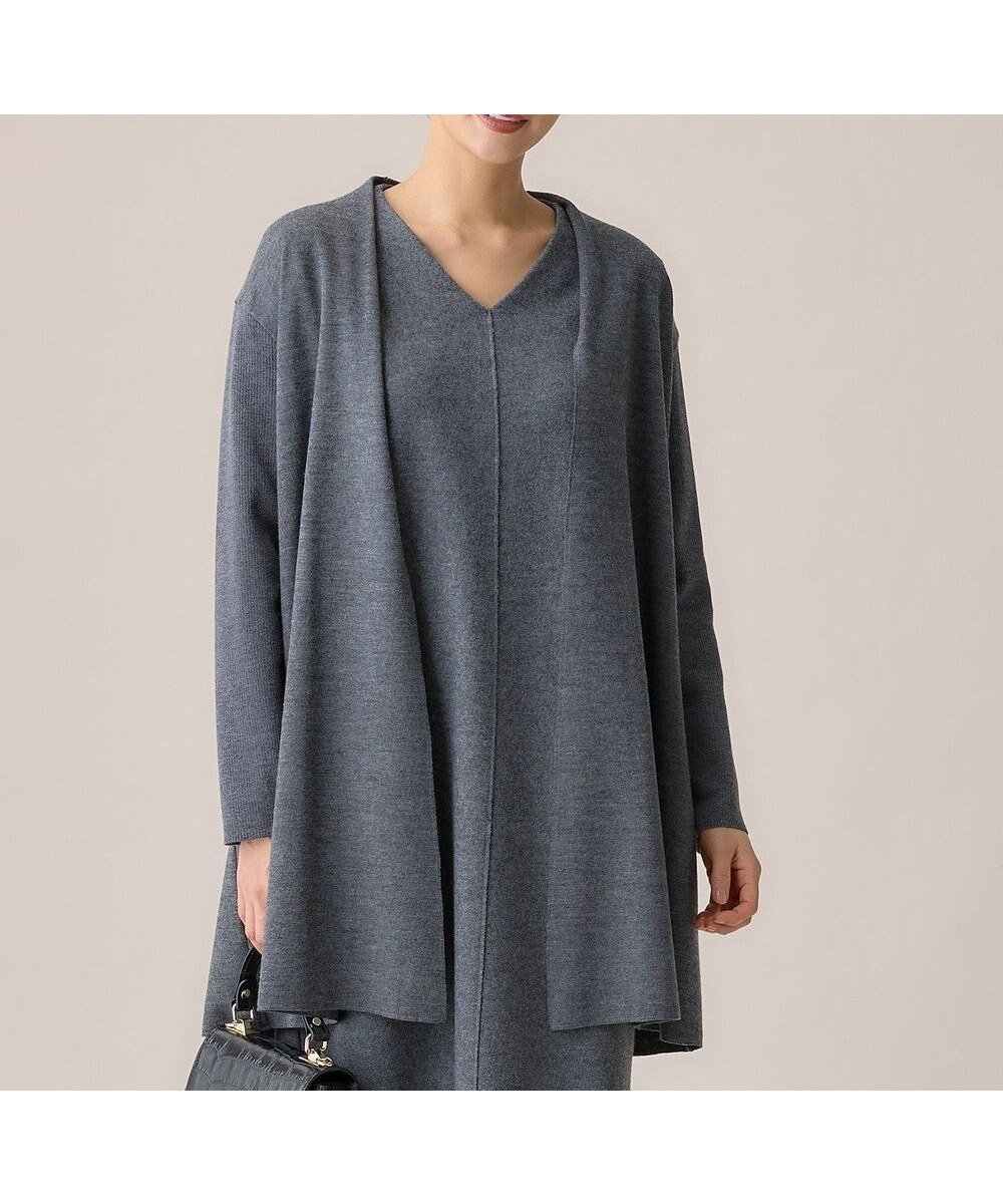 【自由区/JIYU-KU】の【洗える】ウールニットコンビジャージー ライトアウター インテリア・キッズ・メンズ・レディースファッション・服の通販 founy(ファニー) ファッション Fashion レディースファッション Fashion for Women トップス・カットソー Cut & Sew Tops ニット Knit Tops & Sweaters カーディガン・羽織り Layered Style Cardigans ウォーム Warm Fabric カットオフ Cut-Off Design カーディガン Cardigan, Knitwear ダブル Double, Double-Breasted 洗える Machine Washable 秋 Autumn A/W・秋冬 Autumn/Winter グレー系|ID: prp329100004729886 ipo3291000000034168776