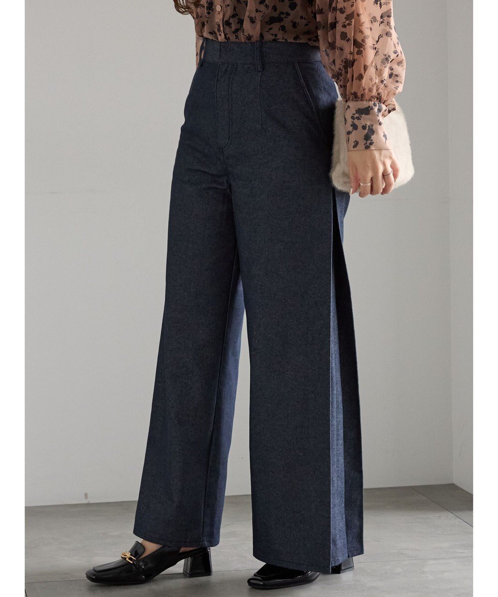 【テチチ/Te chichi】のサイドタックデザインパンツ《2025Autumn catalog vol.2 item》 インテリア・キッズ・メンズ・レディースファッション・服の通販 founy(ファニー) ファッション Fashion レディースファッション Fashion for Women パンツ Pants & Trousers 2025年 2025 2025-2026秋冬・A/W Autumn/Winter 2025–26 AW25–26 シンプル Simple, Minimal ジャケット Jacket, Outerwear スウェット / スエット Sweatshirt, Sweatwear ストレート Straight, Straight Cut ワイド Wide, Wide Fit 夏 Summer S/S・春夏 SS, Spring/Summer, Warm Season A/W・秋冬 Autumn/Winter ブルー|ID: prp329100004729896 ipo3291000000034168820