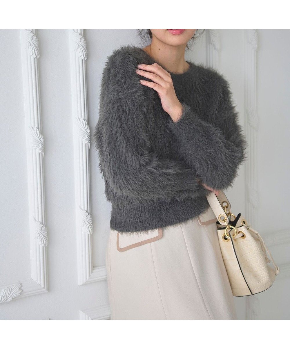 【フェルゥ/Feroux】の【選べる4カラー】ゆるふわシャギー ニット インテリア・キッズ・メンズ・レディースファッション・服の通販 founy(ファニー) 　ファッション　Fashion　レディースファッション　Fashion for Women　トップス・カットソー　Cut & Sew Tops　ニット　Knit Tops & Sweaters　スラックス　Slacks, Dress Pants　セーター　Sweater, Knitwear　デニム　Denim, Jeans Material　ベーシック　Basic, Essential　A/W・秋冬　Autumn/Winter　グレー系|ID: prp329100004729904 ipo3291000000034168871