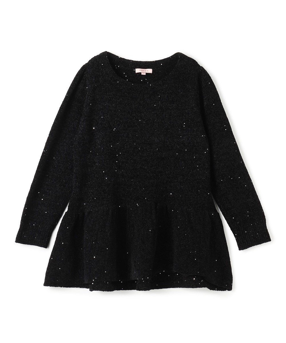 【トッカ/TOCCA】の【百田夏菜子さん着用】MIDNIGHT STAR プルオーバー インテリア・キッズ・メンズ・レディースファッション・服の通販 founy(ファニー) 　ファッション　Fashion　レディースファッション　Fashion for Women　トップス・カットソー　Cut & Sew Tops　ニット　Knit Tops & Sweaters　カジュアルプルオーバー・ニットトップス　Pullovers & Knit Tops / Casual Pullovers　スパンコール　Sequins, Sequin Embellishment　セーター　Sweater, Knitwear　トレンド　Trend, Trending Now　フェミニン　Feminine, Girly　ベロア　Velour, Soft Velvet　ボレロ　Bolero, Short Cardigan　A/W・秋冬　Autumn/Winter　冬　Winter / This Winter　夏　Summer　エレガント 上品　Elegant　2025年　2025　2025-2026秋冬・A/W　Autumn/Winter 2025–26 AW25–26　ブラック系|ID: prp329100004729913 ipo3291000000034168921