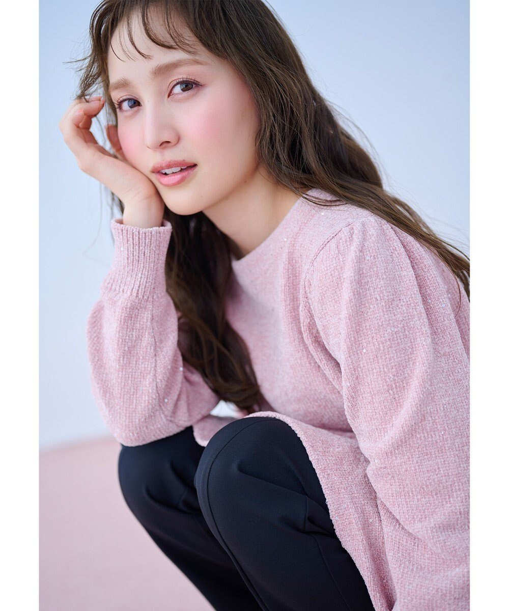 【トッカ/TOCCA】の【百田夏菜子さん着用】MIDNIGHT STAR プルオーバー インテリア・キッズ・メンズ・レディースファッション・服の通販 founy(ファニー) 　ファッション　Fashion　レディースファッション　Fashion for Women　トップス・カットソー　Cut & Sew Tops　ニット　Knit Tops & Sweaters　カジュアルプルオーバー・ニットトップス　Pullovers & Knit Tops / Casual Pullovers　スパンコール　Sequins, Sequin Embellishment　セーター　Sweater, Knitwear　トレンド　Trend, Trending Now　フェミニン　Feminine, Girly　ベロア　Velour, Soft Velvet　ボレロ　Bolero, Short Cardigan　A/W・秋冬　Autumn/Winter　冬　Winter / This Winter　夏　Summer　エレガント 上品　Elegant　2025年　2025　2025-2026秋冬・A/W　Autumn/Winter 2025–26 AW25–26　ピンク系|ID: prp329100004729913 ipo3291000000034168922