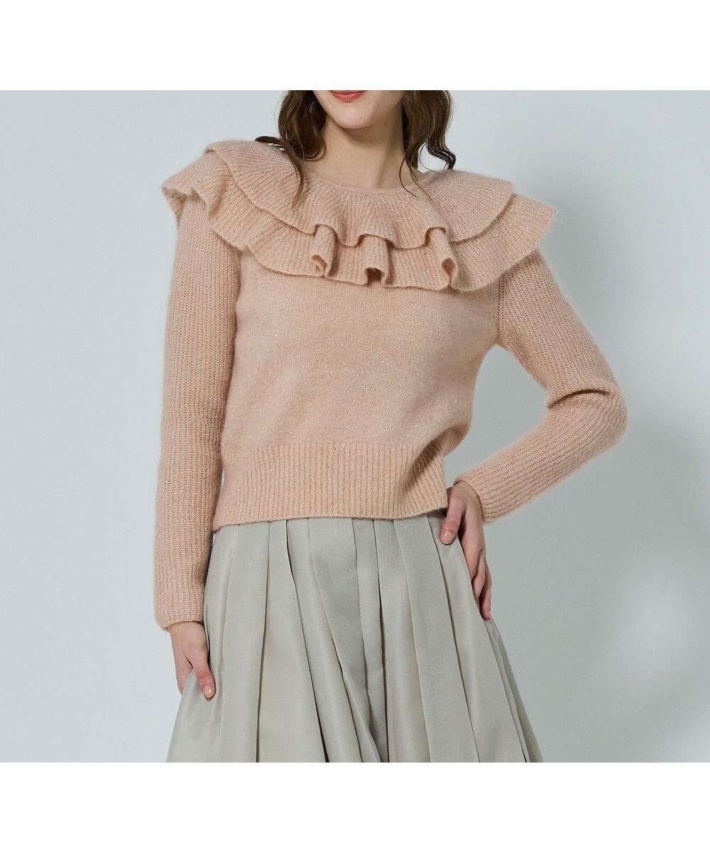 【トッカ/TOCCA】の【百田夏菜子さん着用】ROMANTIC FLUTTER ニットプルオーバー インテリア・キッズ・メンズ・レディースファッション・服の通販 founy(ファニー) 　ファッション　Fashion　レディースファッション　Fashion for Women　トップス・カットソー　Cut & Sew Tops　ニット　Knit Tops & Sweaters　カジュアルプルオーバー・ニットトップス　Pullovers & Knit Tops / Casual Pullovers　2025年　2025　2025-2026秋冬・A/W　Autumn/Winter 2025–26 AW25–26　冬　Winter / This Winter　スパンコール　Sequins, Sequin Embellishment　セーター　Sweater, Knitwear　フェミニン　Feminine, Girly　フリル　Frill, Ruffle　ロマンティック　Romantic, Feminine Style　夏　Summer　A/W・秋冬　Autumn/Winter　ピンク系|ID: prp329100004729916 ipo3291000000034759258