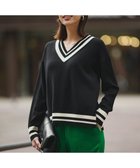 【アイシービー/iCB】のハイゲージソフトウール チルデンVネックプルオーバー 人気、トレンドファッション・服の通販 founy(ファニー) ファッション Fashion レディースファッション Fashion for Women トップス・カットソー Cut & Sew Tops ニット Knit Tops & Sweaters カジュアルプルオーバー・ニットトップス Pullovers & Knit Tops / Casual Pullovers Vネックトップス V-Neck Tops / V-Cut Neckline Shirts シンプル Simple, Minimal セーター Sweater, Knitwear A/W・秋冬 Autumn/Winter エレガント 上品 Elegant 2025年 2025 2025-2026秋冬・A/W Autumn/Winter 2025–26 AW25–26 thumbnail ブラック×オフホワイト系|ID: prp329100004729924 ipo3291000000034768784