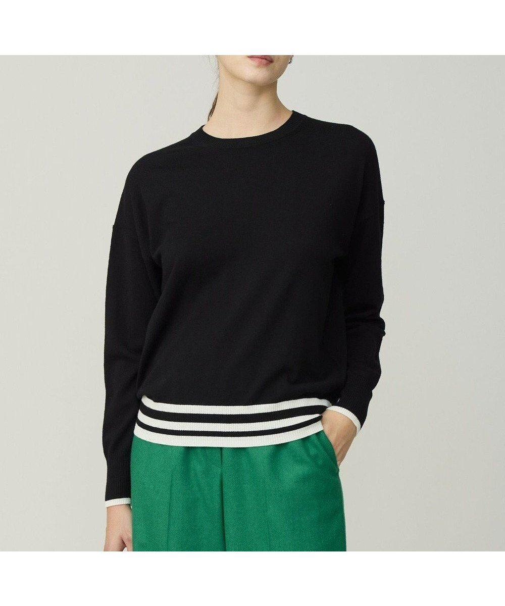 【アイシービー/iCB】のハイゲージソフトウール ニットプルオーバー インテリア・キッズ・メンズ・レディースファッション・服の通販 founy(ファニー) 　ファッション　Fashion　レディースファッション　Fashion for Women　トップス・カットソー　Cut & Sew Tops　ニット　Knit Tops & Sweaters　カジュアルプルオーバー・ニットトップス　Pullovers & Knit Tops / Casual Pullovers　シンプル　Simple, Minimal　セーター　Sweater, Knitwear　ボトム　Bottoms, Lower Wear　ヨーク　Yoke, Yoke Design　リラックス　Relax, Relaxed Fit　A/W・秋冬　Autumn/Winter　2025年　2025　2025-2026秋冬・A/W　Autumn/Winter 2025–26 AW25–26　ブラック×オフホワイト系|ID: prp329100004729925 ipo3291000000034425965