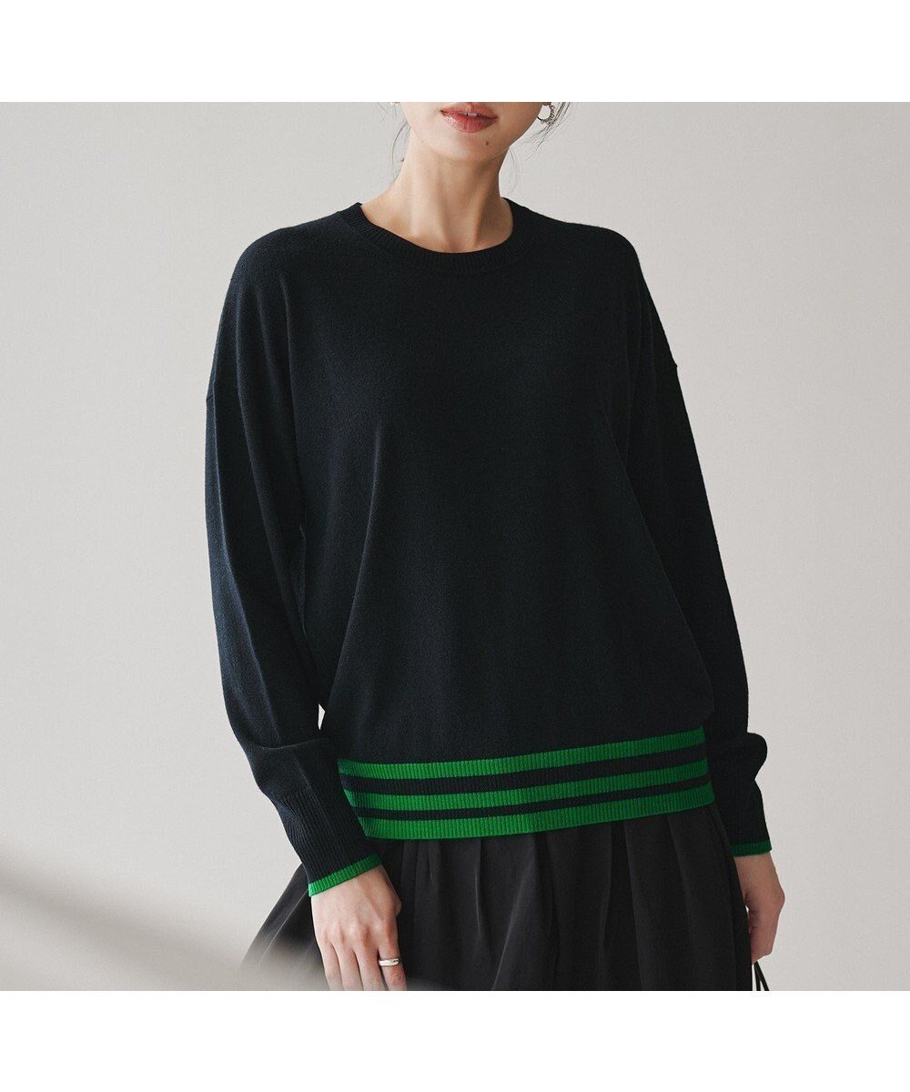 【アイシービー/iCB】のハイゲージソフトウール ニットプルオーバー インテリア・キッズ・メンズ・レディースファッション・服の通販 founy(ファニー) 　ファッション　Fashion　レディースファッション　Fashion for Women　トップス・カットソー　Cut & Sew Tops　ニット　Knit Tops & Sweaters　カジュアルプルオーバー・ニットトップス　Pullovers & Knit Tops / Casual Pullovers　シンプル　Simple, Minimal　セーター　Sweater, Knitwear　ボトム　Bottoms, Lower Wear　ヨーク　Yoke, Yoke Design　リラックス　Relax, Relaxed Fit　A/W・秋冬　Autumn/Winter　2025年　2025　2025-2026秋冬・A/W　Autumn/Winter 2025–26 AW25–26　ネイビー×グリーン系|ID: prp329100004729925 ipo3291000000034759267