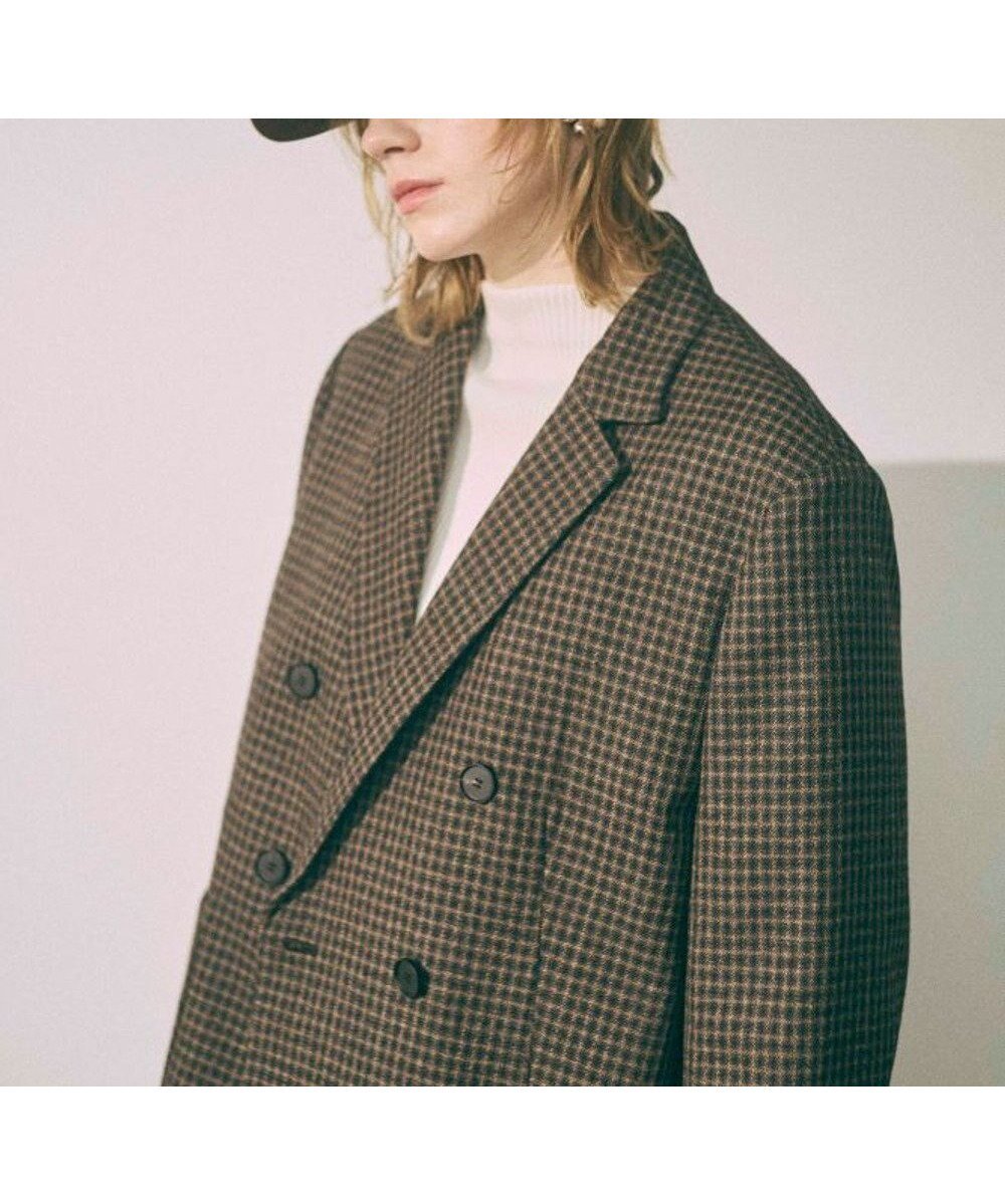 【フォルフォルモ/FORFORMO】のDouble Jacket ダブルジャケット インテリア・キッズ・メンズ・レディースファッション・服の通販 founy(ファニー) ファッション Fashion レディースファッション Fashion for Women アウター Coat / Outerwear Collection レディースジャケット・軽アウター Jackets テーラードジャケット / 通勤・きれいめスタイル Tailored Jackets & Blazers ショルダー Shoulder, Shoulder Strap ジャケット Jacket, Outerwear スマホ Smartphone, Mobile Device ダブル Double, Double-Breasted ツイード Twill, Twill Weave ドロップ Drop Shoulder, Dropped Style フォルム Silhouette, Form ポケット Pocket, Pocket Detail A/W・秋冬 Autumn/Winter S/S・春夏 SS, Spring/Summer, Warm Season 夏 Summer チェックブラウン|ID: prp329100004729930 ipo3291000000034168998