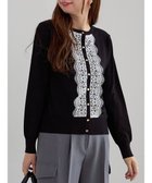 【テチチ/Te chichi】のフロントレースクルーネックカーディガン ブラック|ID: prp329100004729985 ipo3291000000034169226