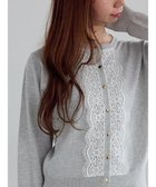 【テチチ/Te chichi】のフロントレースクルーネックカーディガン グレー|ID: prp329100004729985 ipo3291000000036200915