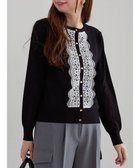 【テチチ/Te chichi】のフロントレースクルーネックカーディガン ブラック|ID: prp329100004729985 ipo3291000000036200917